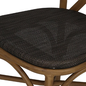 LUCKYERMORE Set of 2 Modern Dining Chairs with Aluminum Frame and Textile Fabric, X Back