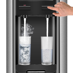 Luckyermore 3-5 Gallon Top Loading Water Dispenser Cooler Hot and Cold with Child Safety Lock, ETL Listed Quiet, Black