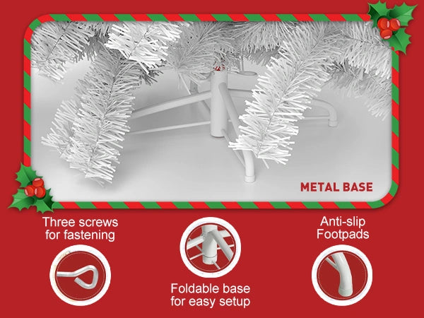 6ft Bendable Santa Hat Style Artificial Christmas Fir Tree Xmas with Metal Stand, 1050 Lush Branch Tips - Luckyermore