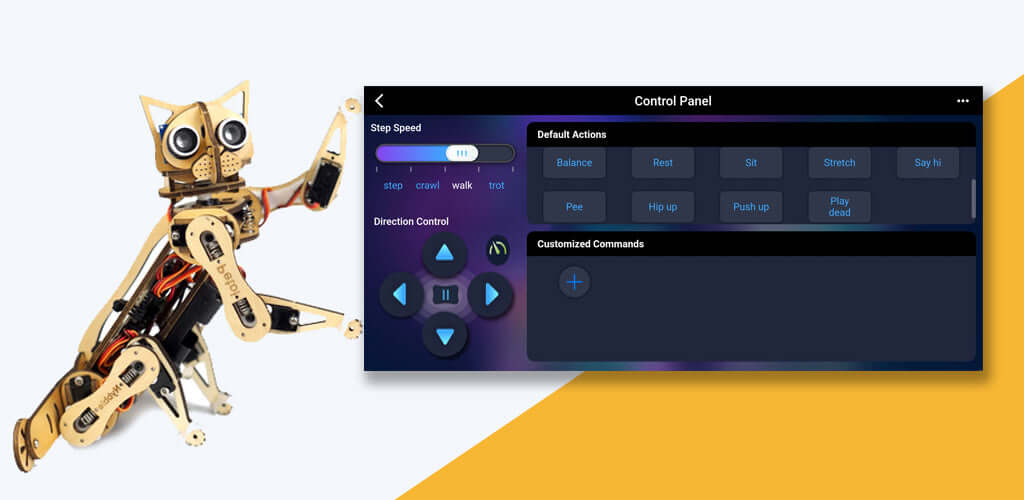 Play Petoi Robot Cat Nybble with mobile app control